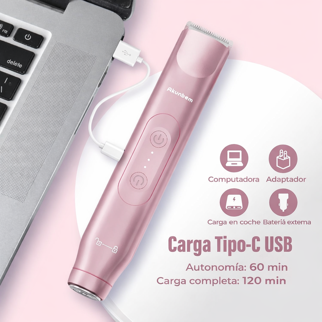 Akunbem Rasuradora Eléctrica para Mujer para Bikini, Axilas y Piernas