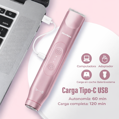 Akunbem Rasuradora Eléctrica para Mujer para Bikini, Axilas y Piernas